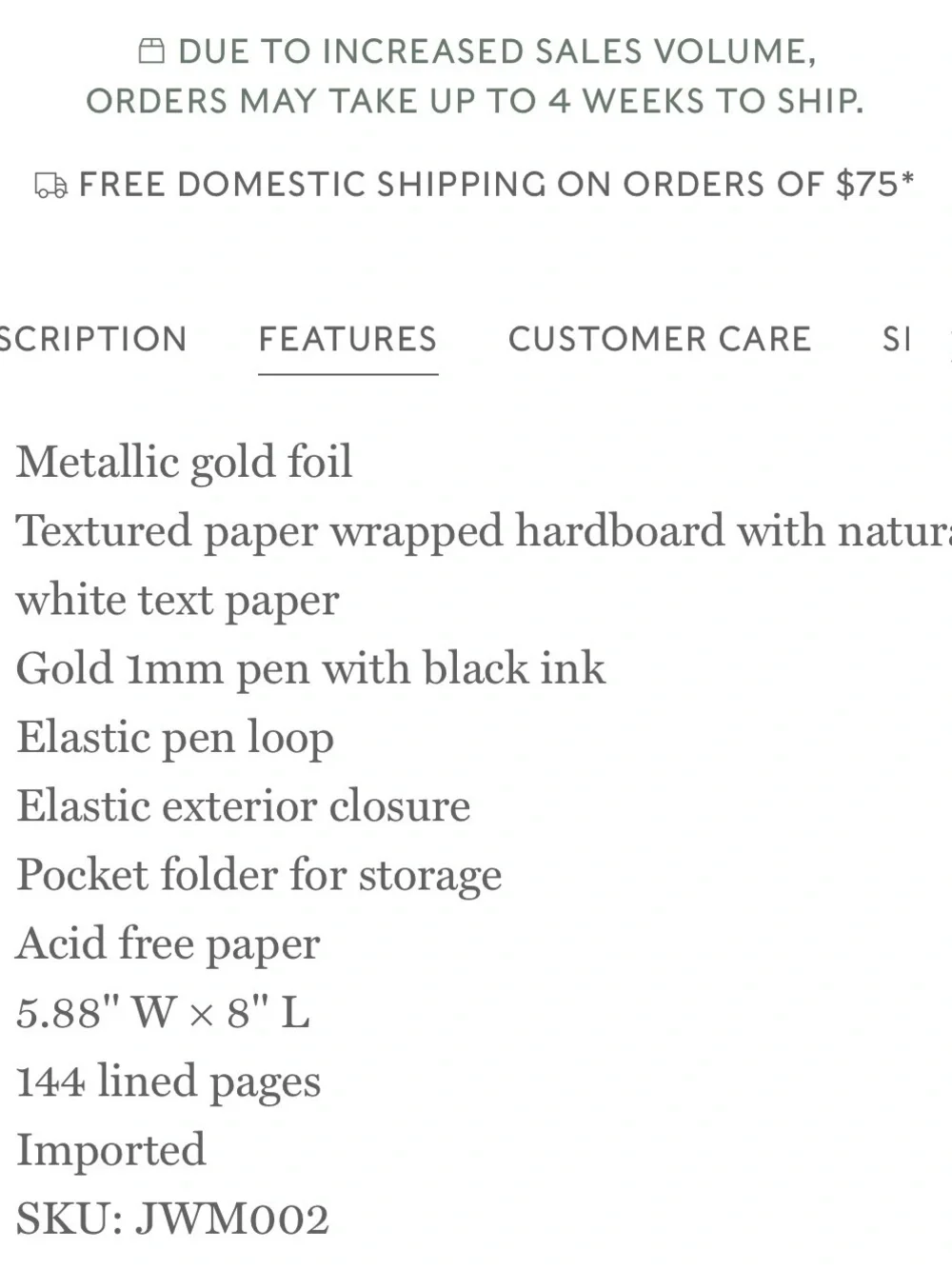 Riffle paper Co. Journal with pen “Garden Party Violet” 144 pages